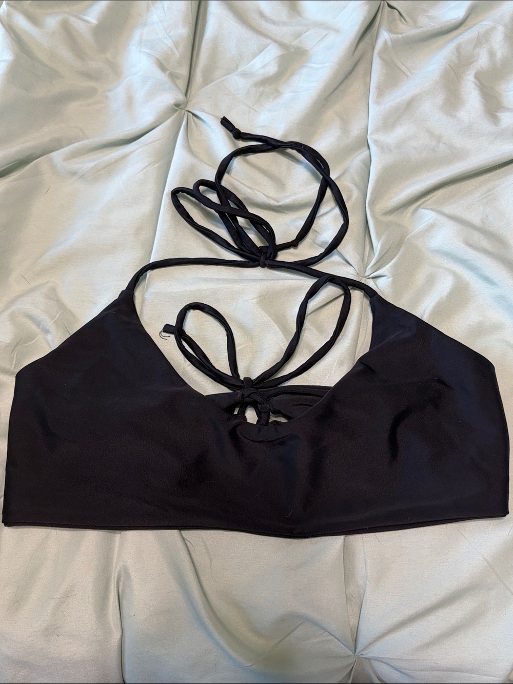 KAOHS Gypsy Halter Black Triangle Thong Bikini Set Size Medium Bottoms/Large Top - Picture 5 of 9